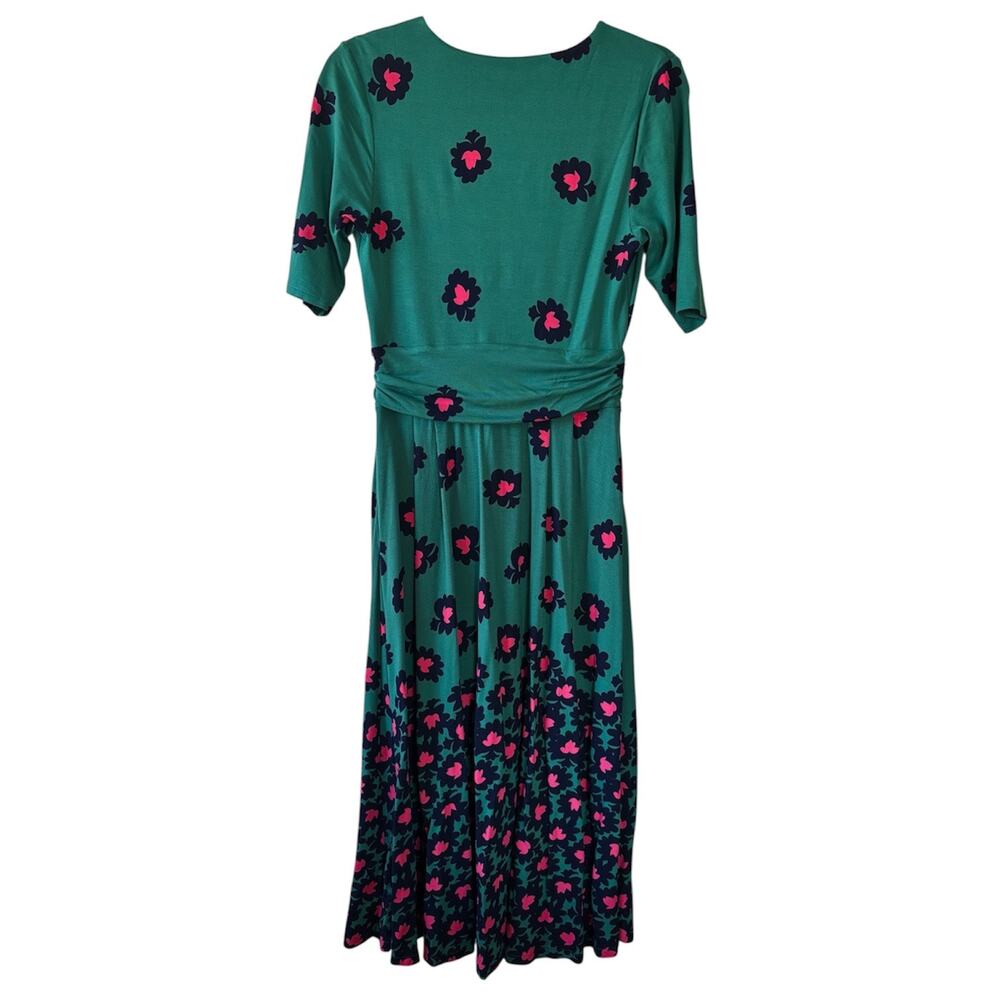 Boden Kassidy Floral Jersey Midi Dress Women’s 6 Green Bloom Stamp Surplice - Picture 2 of 10